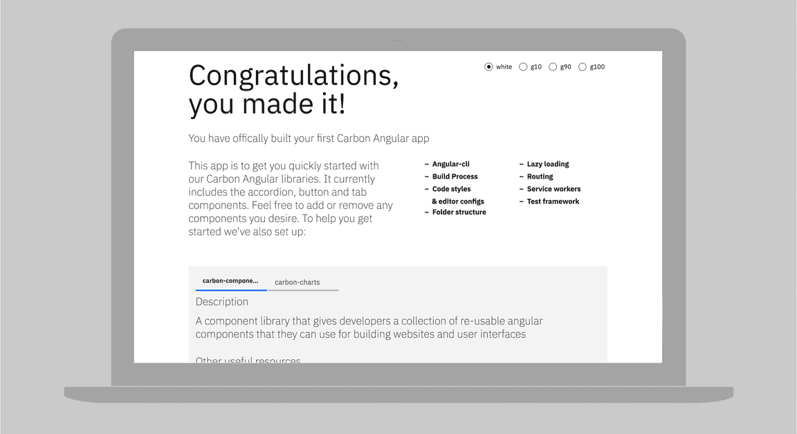 carbon-angular-starter screenshot